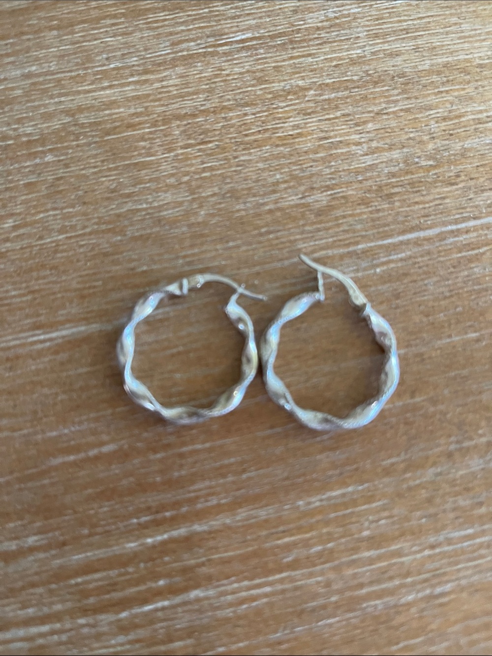 Twisted Silver Hoop Earrings for Women - Spiral Textured Hoops
